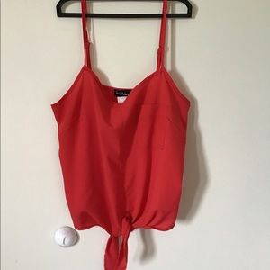 Red Tie Spaghetti Strap Top